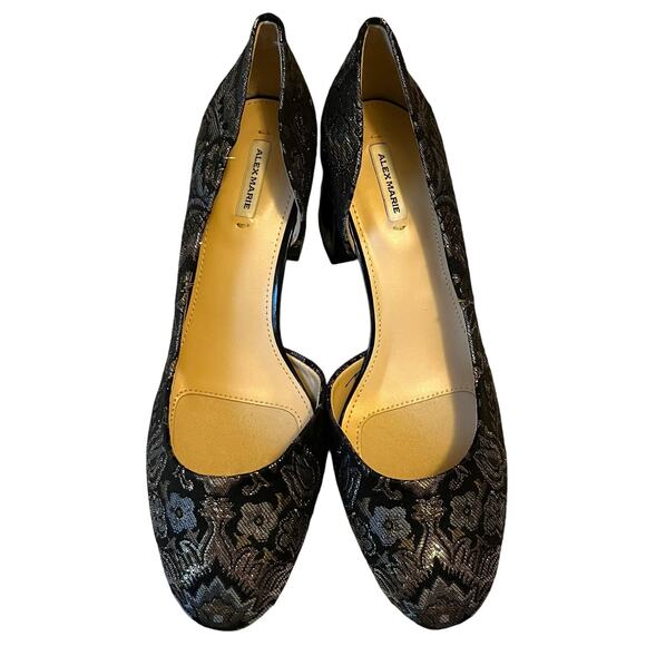 Alex Marie Martel Block Heels Metallic Brocade Womens 8.5 - Picture 8 of 10